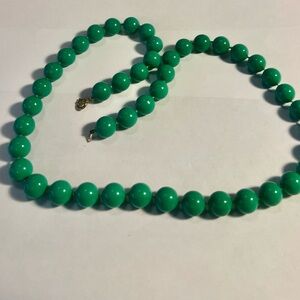Elegant Green Beaded Necklace 24” Length